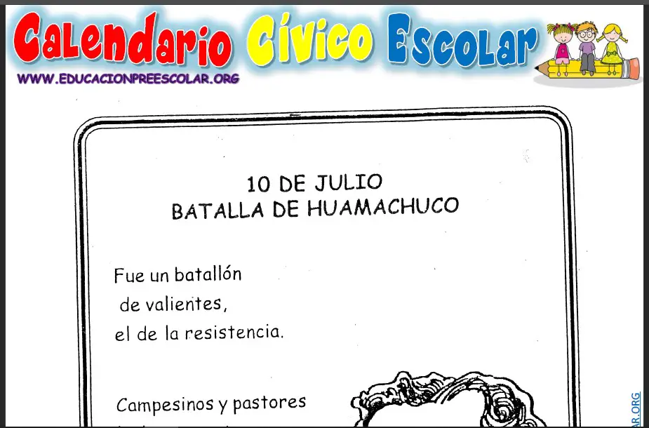Fichas del Aniversario de la Batalla de Huamachuco Para Preescolar