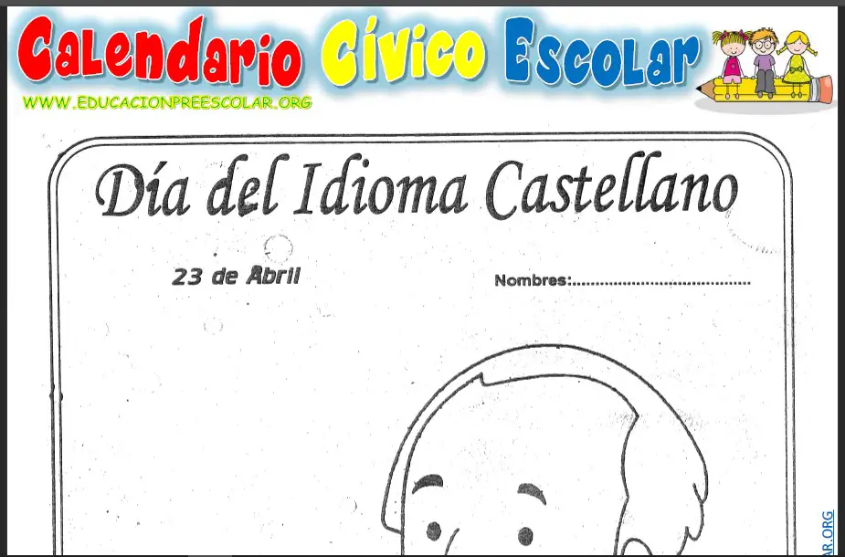 Fichas del Día del Idioma Español Para Preescolar