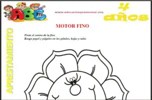 Fichas de Actividades Para Motor Fino Para Niños de Cuatro Años