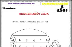 Fichas de Discriminacion Visual Para Niños de Cinco Años