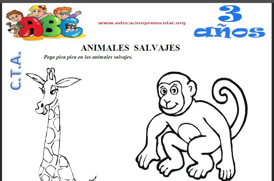 Fichas de Animales Salvajes Para Niños de Tres Años