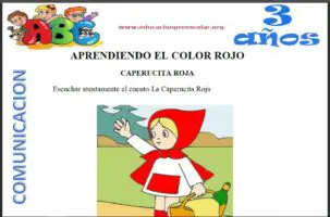Fichas Del Color Rojo Para niños de Tres Años