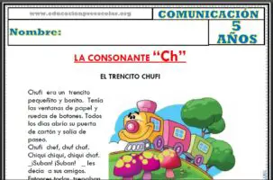 Fichas de la Consonante Ch Para Niños de Cinco Años