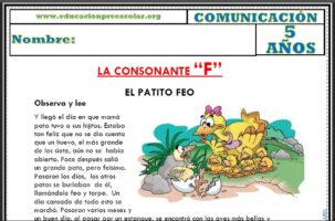 Fichas de la Consonante F Para Niños de Cinco Años