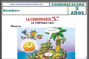 Fichas de la Consonante L Para Niños de cinco Años