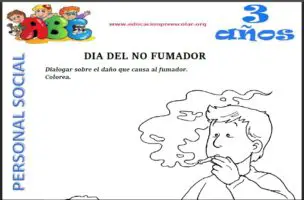 Fichas del Día Del No Fumador Para Niños de Tres Años