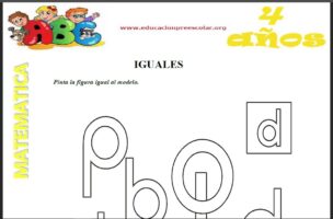 Fichas de Ejercicios de Figuras Iguales Para Niños de 4 Años