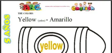 Fichas del Color Amarillo en Ingles
