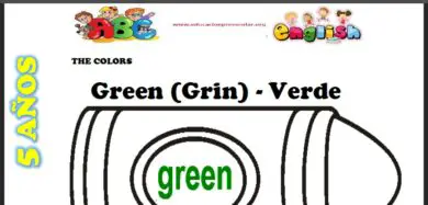 Fichas del Color Verde en Ingles
