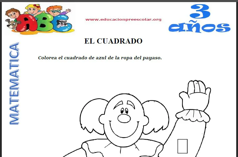 El Cuadrado Para Ninos De 3 Anos Educacion Preescolar