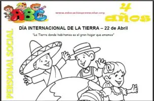 Ficha Dia Internacional de la Tierra Para Niños de 4 Años