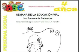 Fichas de la Semana de la Educacion Vial Para Niños de Cuatro Años