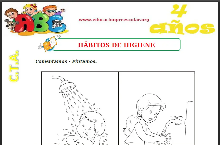 Fichas de Hábitos De Higiene Para Niños de Cuatro Años