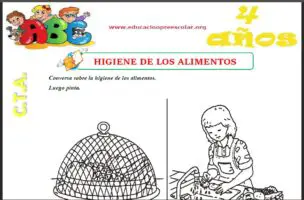 Fichas de Higiene De Los Alimentos Para Niños de Cuatro Años