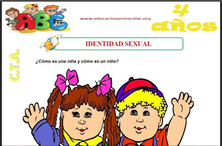 Fichas De Identidad Sexual Para Niños De 4 Años — Educación Preescolar 7525