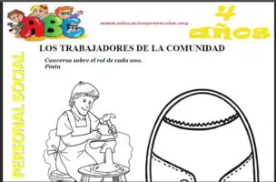 Fichas de Trabajadores de La Comunidad Para Niños de Cuatro Años