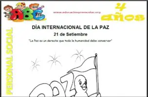 Ficha del Dia Internacional de la Paz Para Niños de Cuatro Años