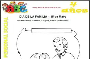 Fichas del Dia de La Familia Para Niños de cuatro Años