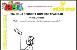 Ficha del Dia de la Persona con Discapacidad Para Niños de 4 Años