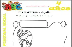 Fichas del Dia del Maestro Para Niños de Cuatro Años