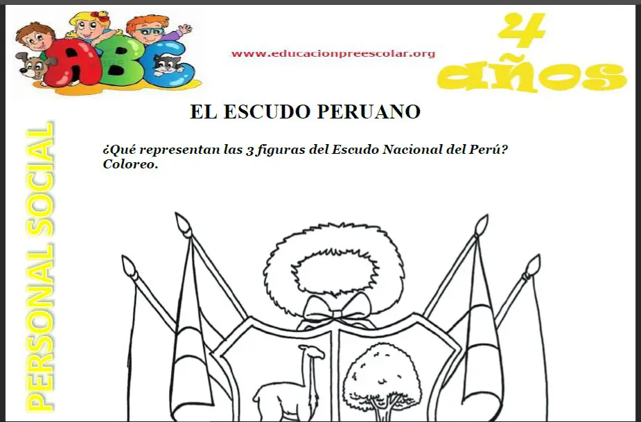 Fichas del Escudo Peruano Para Niños de 4 Años