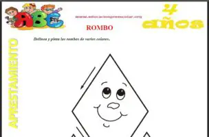 Fichas de Figura Geometrica Del Rombo Para Niños de Cuatro Años