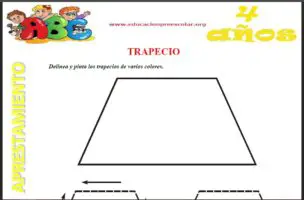 Fichas de Figura Geometrica del Trapecio Para Niños de Cuatro Años