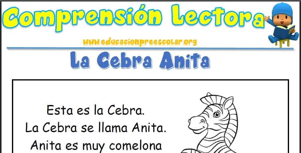 Comprensión Lectora de La Cebra Anita