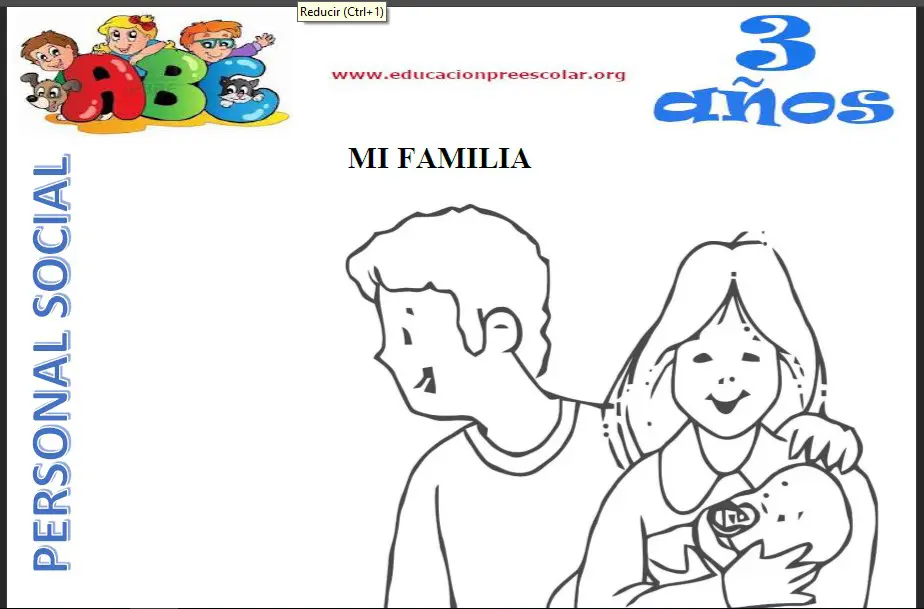 Ficha de La Familia Para Niños de Tres Años