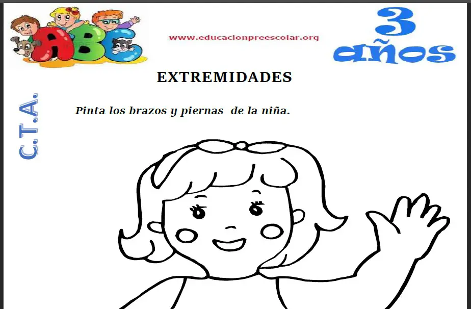 Fichas de Las Extremidades Para Niños de Tres Años