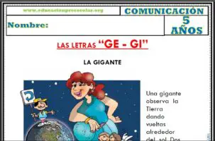 Fichas de Letras Ge-Gi Para Niños de Cinco Años