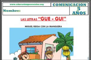 Fixhas de las Letras Gue-Gui Para Niños de Cinco Años
