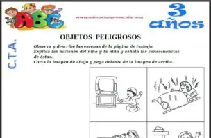 Fichas de Objetos Peligrosos Para Niños de Tres Años
