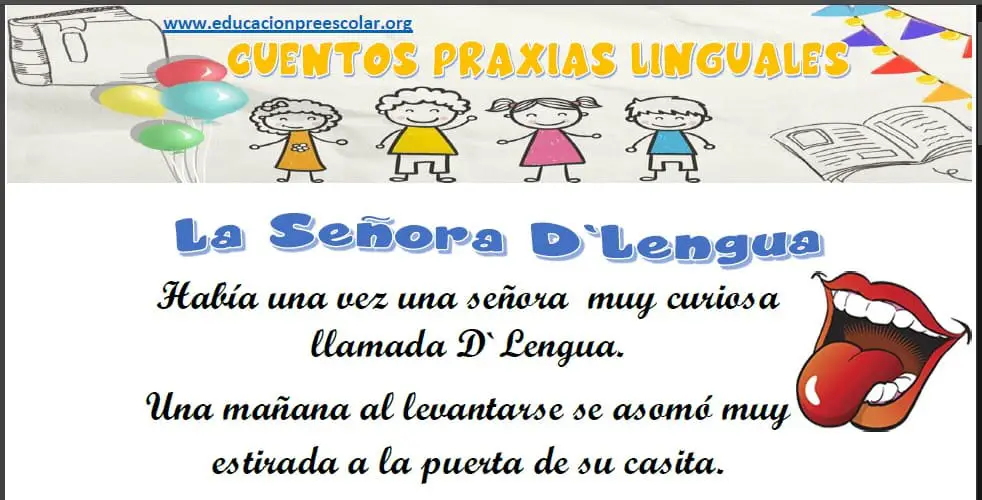 Cuento de La Señora D´Lengua Para Praxis Linguales