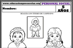 Fichas de Titeres Del Campesino Para Niños de Cinco Años